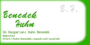 benedek huhn business card